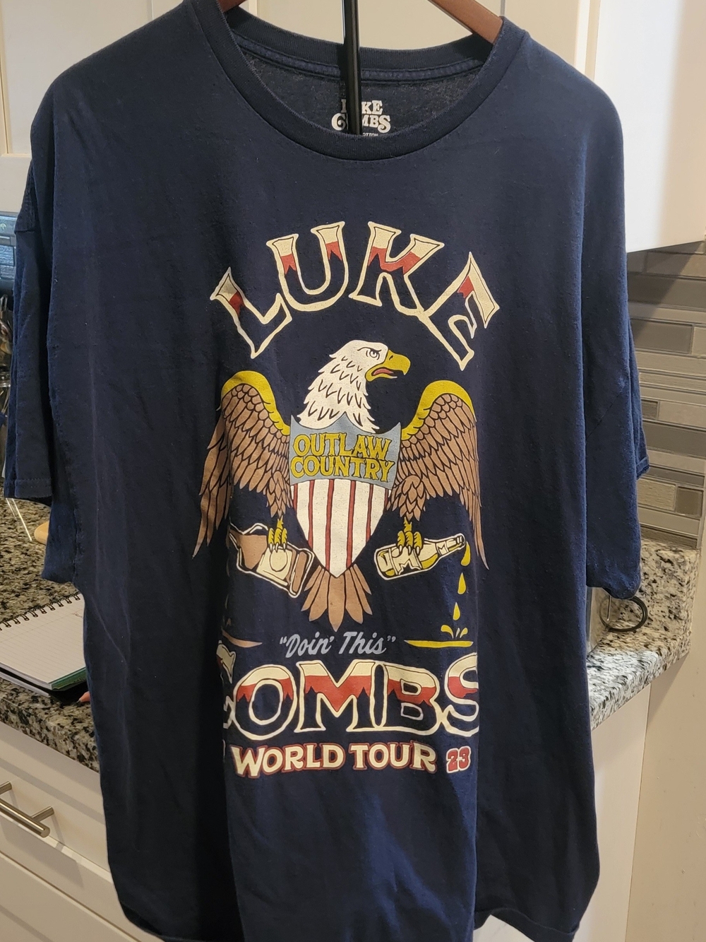 Luke Combs Official Concert Navy Graphic Tee -World Tour Size 3xl